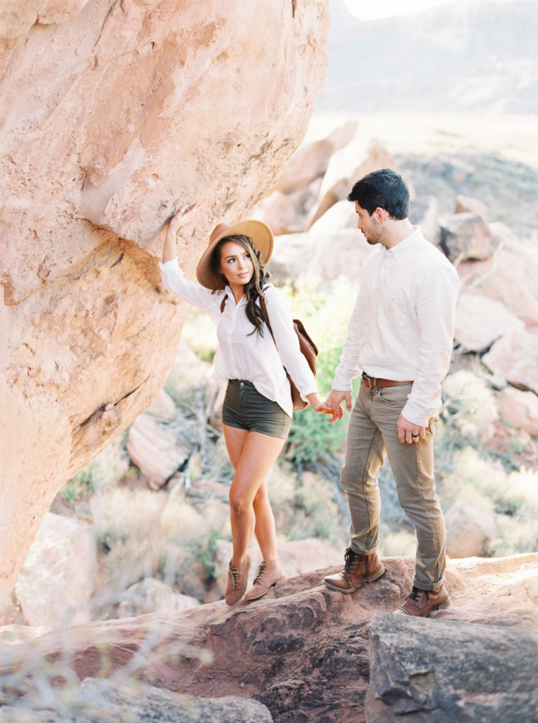 camping engagement photo session