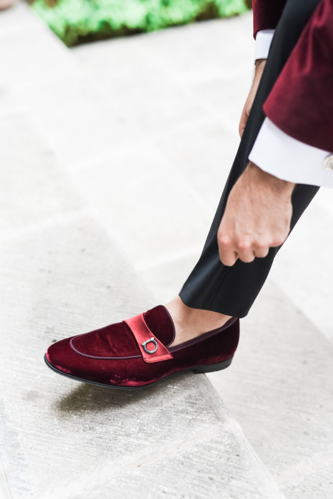 maroon velvet wedding suit