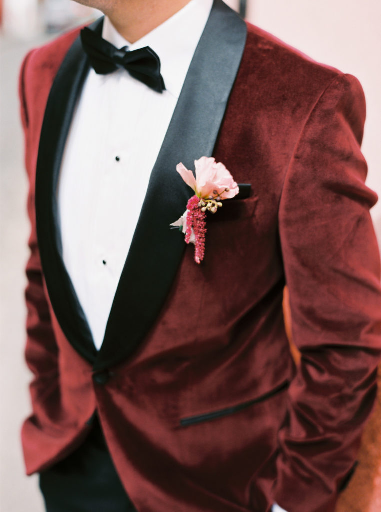 maroon velvet wedding suit