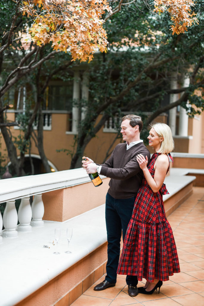 champagne pop engagement session