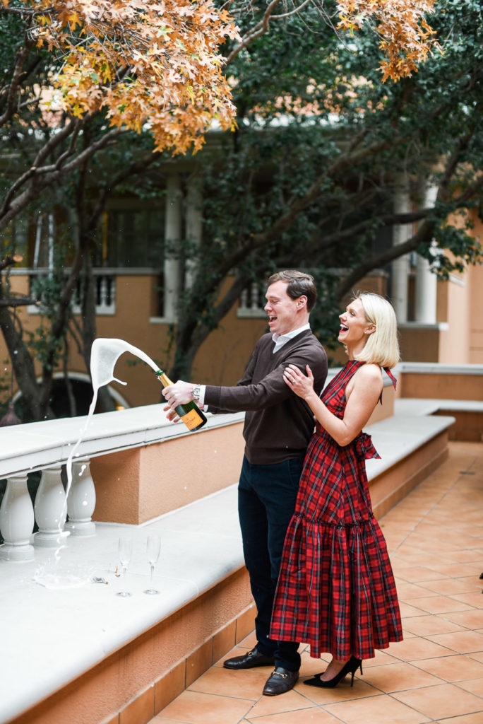 champagne pop engagement session